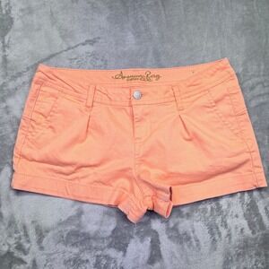 American Rag CIE Coral Orange Pleated Shorts Casual‎ Summer Womens Sz 9 Fits 32"
